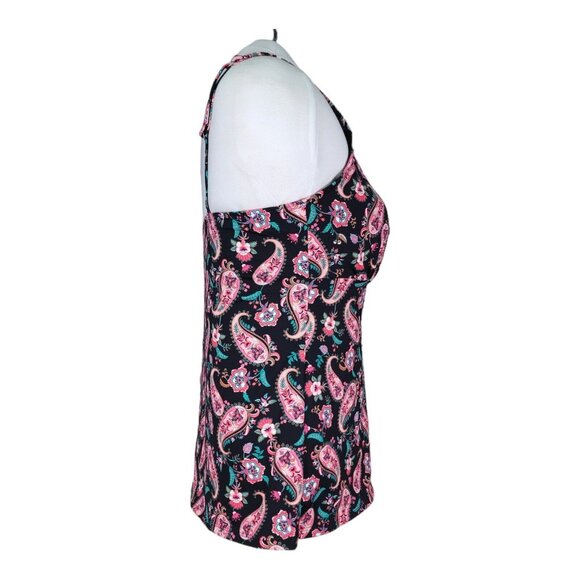 Lands End Tankini Swim Top Size 12 Square Neck Underwire Bra Swimsuit $78 - Picture 12 of 12